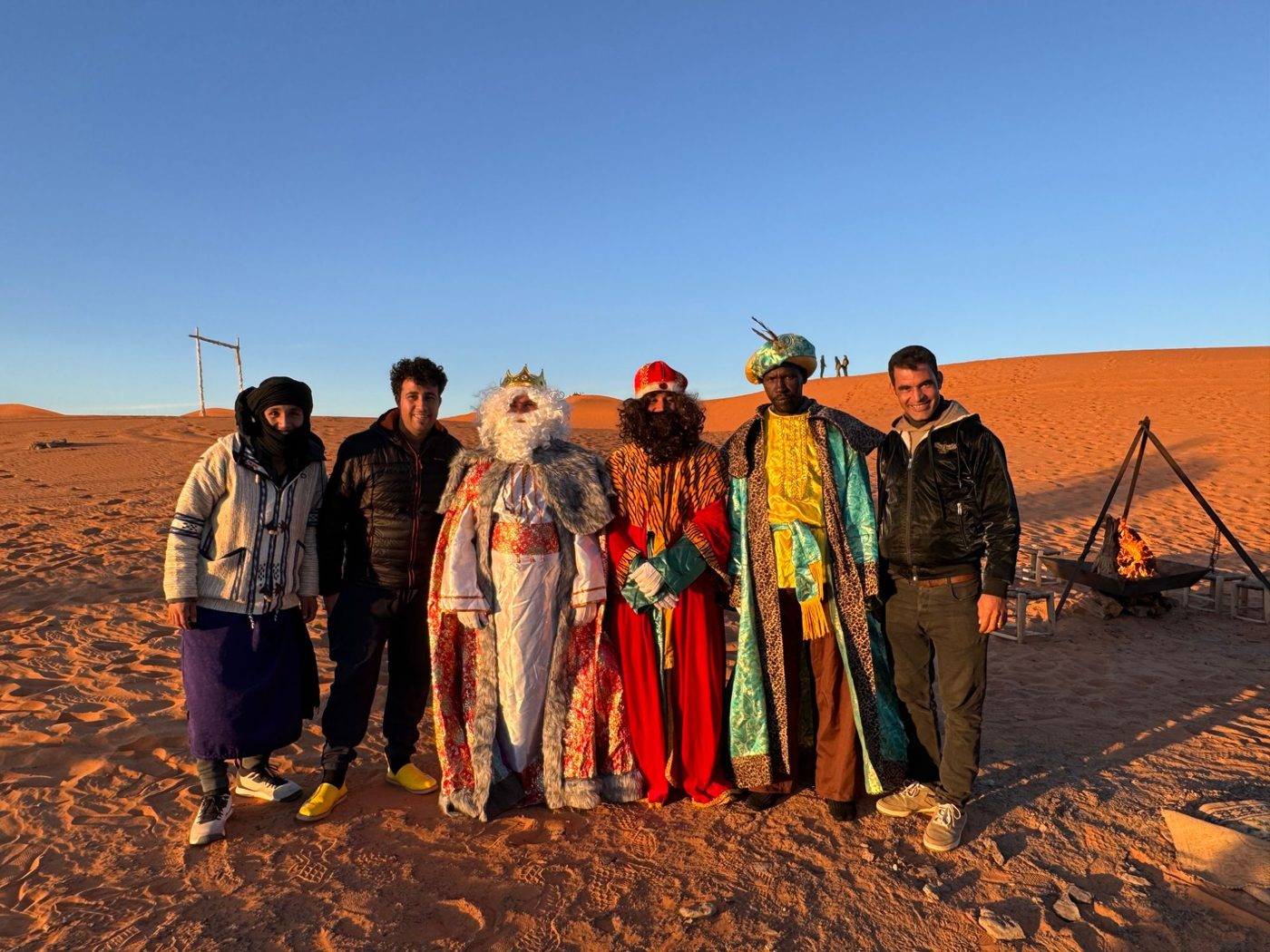 Our team with the Three Kings in the dunes