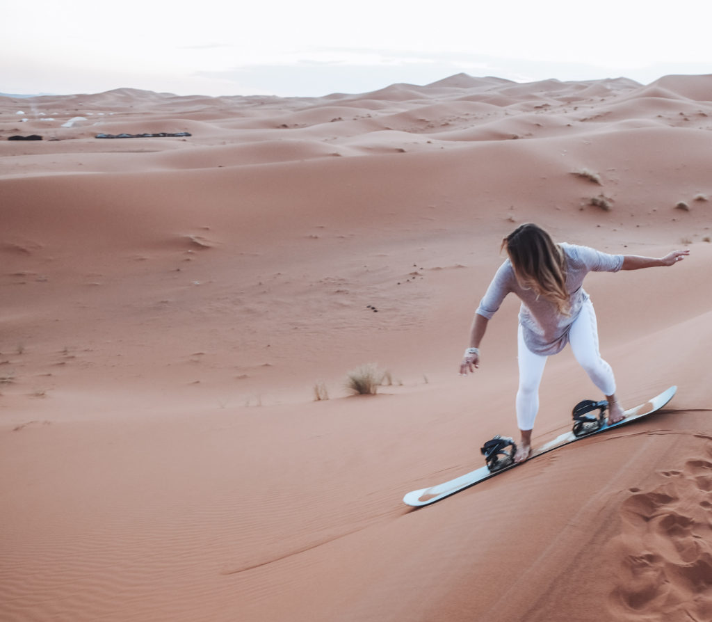 Sandboarding in merzouga